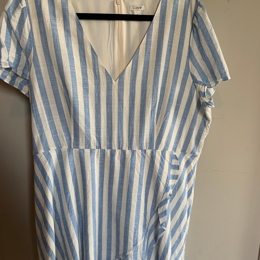 J. Crew Striped Faux-wrap Dress